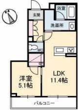 リーストソフィア(1LDK/2階)の間取り写真