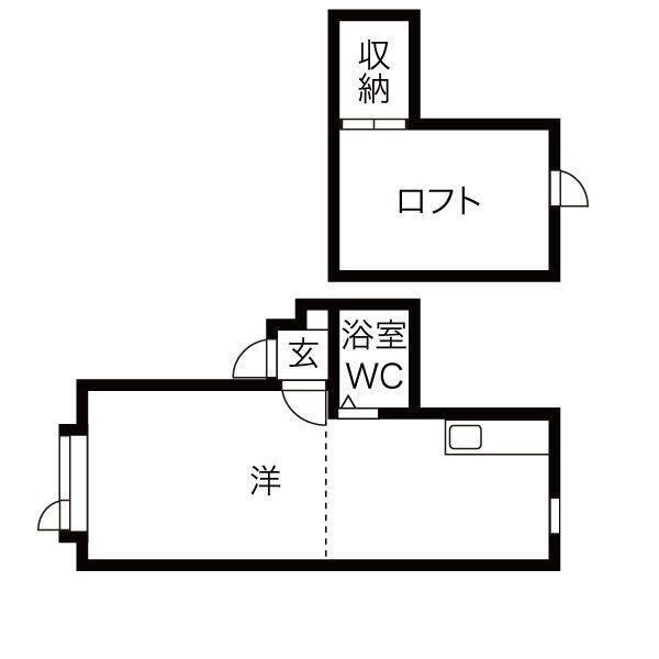 メイプルタウン(ワンルーム/2階)の間取り写真