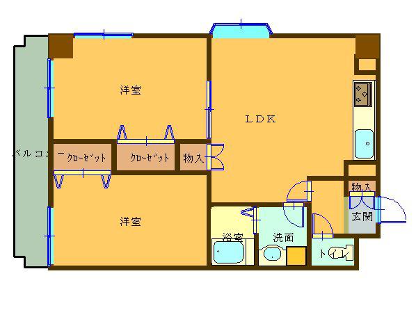 アルテッツア紺屋町(2LDK/10階)の間取り写真