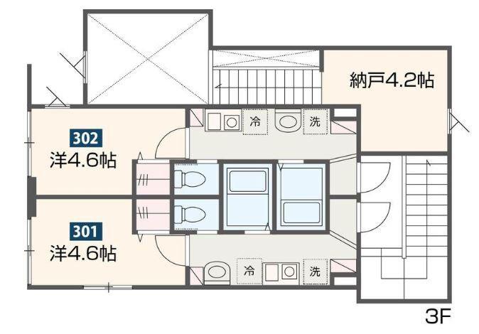 MELDIA高円寺(1K/3階)の間取り写真