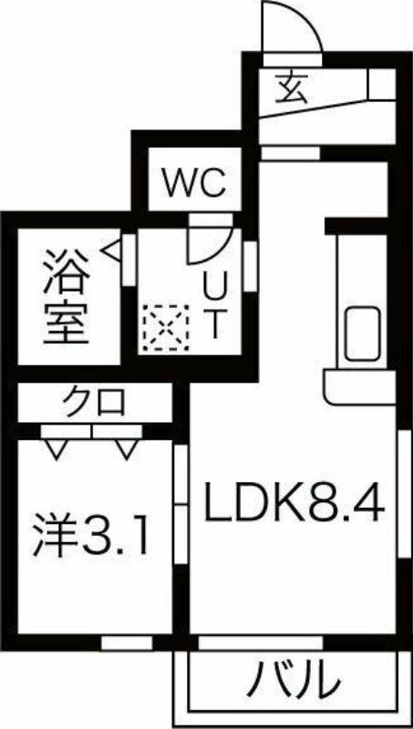 FOLUNAI(1LDK/1階)の間取り写真