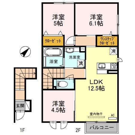 ヴィスタリアオスト(2LDK/2階)の間取り写真