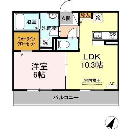 リッツコート(1LDK/2階)の間取り写真