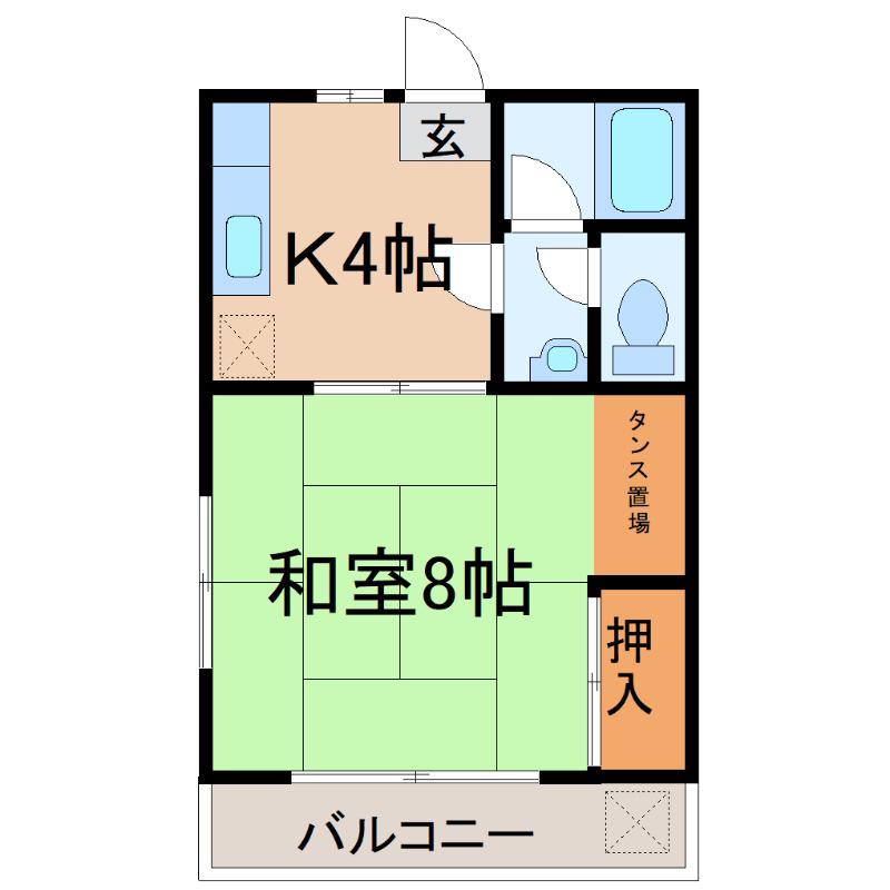 田代アパート(1K/2階)の間取り写真