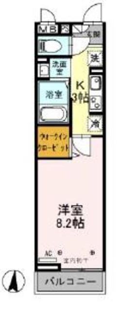 CONFORT(1K/2階)の間取り写真