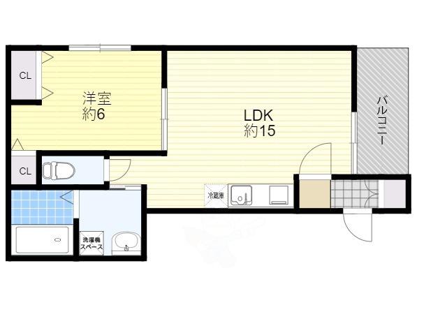 FORESTAVII 千本南(1LDK/3階)の間取り写真
