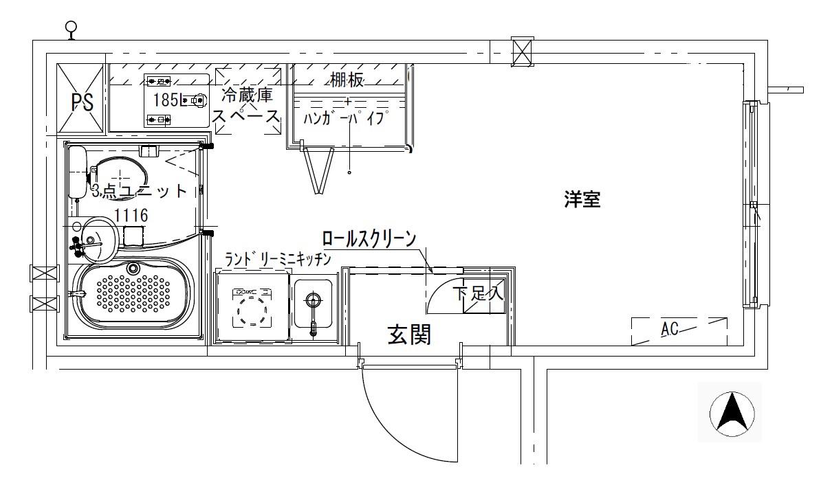 CREAL住吉II(ワンルーム/1階)の間取り写真