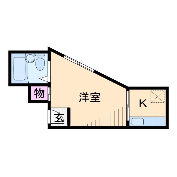 玉屋ハイツ(ワンルーム/2階)の間取り写真