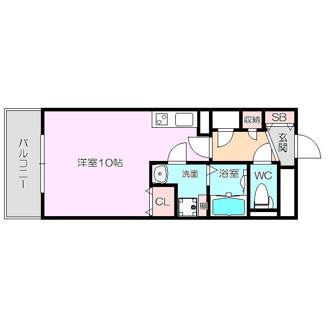 グレンパーク新大阪2(1K/6階)の間取り写真