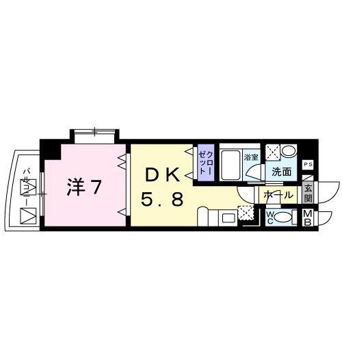 エルグレーシア(1DK/5階)の間取り写真