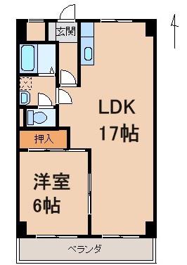 第2ルネみなと(1LDK/1階)の間取り写真