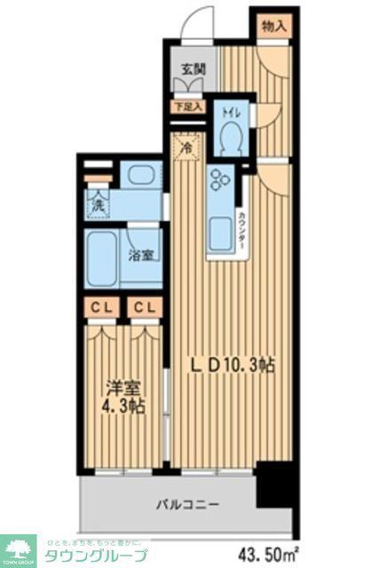 HF新横浜レジデンス(1LDK/4階)の間取り写真