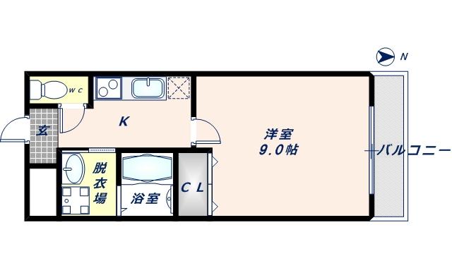 フジパレス新深江III番館(1K/3階)の間取り写真