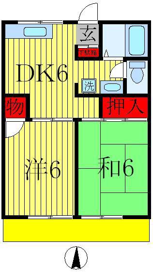 ソフィアK・Y(2DK/1階)の間取り写真