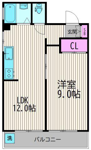 ハイマートフジ(1LDK/2階)の間取り写真