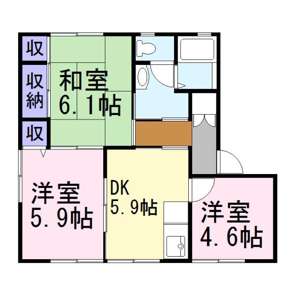 フレグランス古宮A(3DK/2階)の間取り写真
