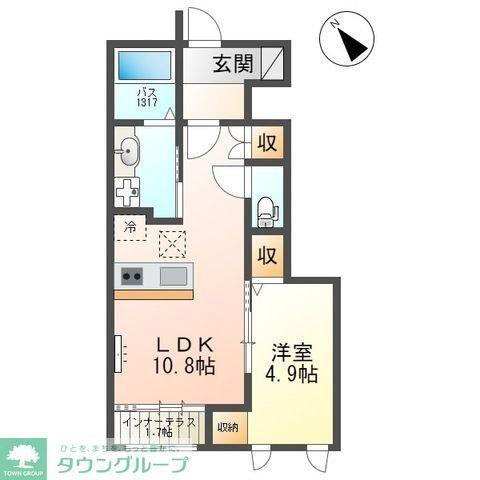 サンライズII(1LDK/1階)の間取り写真