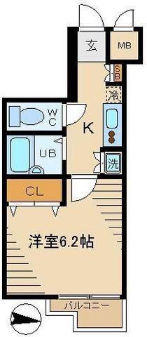 VIDA御茶ノ水(1K/6階)の間取り写真