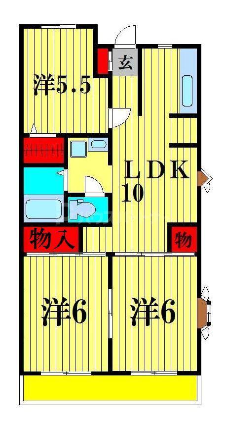 第11泉マンション(3LDK/2階)の間取り写真