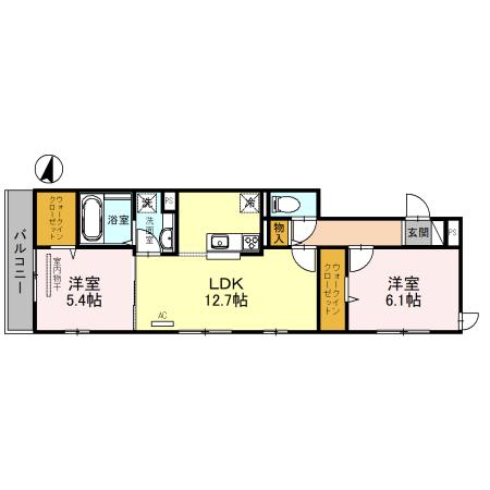 トルチェピーノ(2LDK/2階)の間取り写真