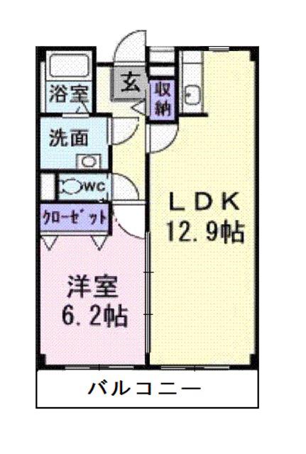 サングレイスI(1LDK/2階)の間取り写真