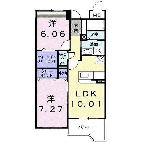 ジェルメ(2LDK/3階)の間取り写真