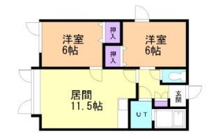 プレル・マルシェ(2LDK/2階)の間取り写真