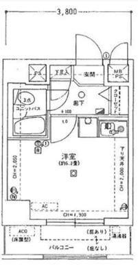 ライオンズマンション練馬第2(1K/6階)の間取り写真