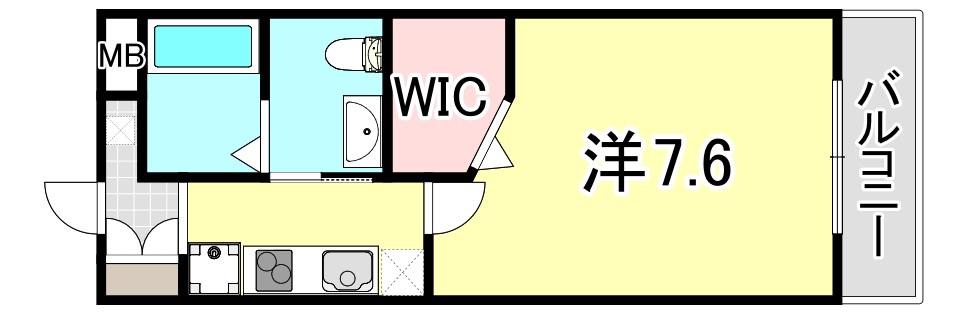ヴィアノ大谷町(1K/2階)の間取り写真