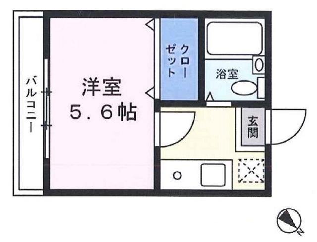 ハートランド天王町(1K/4階)の間取り写真