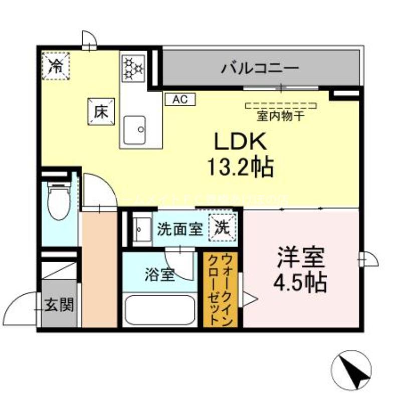 D-AVANCE佐藤一丁目(1LDK/1階)の間取り写真