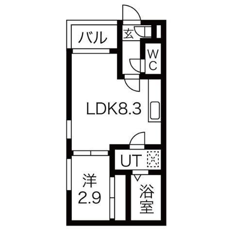 REGALEST浄心(1LDK/2階)の間取り写真