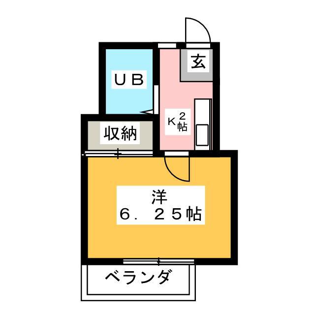 ホワイトハイム(1K/1階)の間取り写真