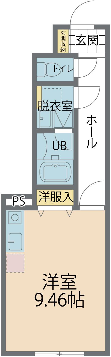 シェルメゾン神中(1K/1階)の間取り写真