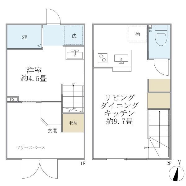 フォルモント(1LDK/1階)の間取り写真