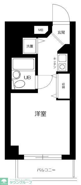 ヒルズ駒場東大前(ワンルーム/1階)の間取り写真