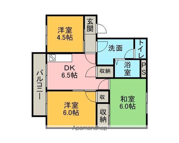 コーポ川池下(3DK/2階)の間取り写真