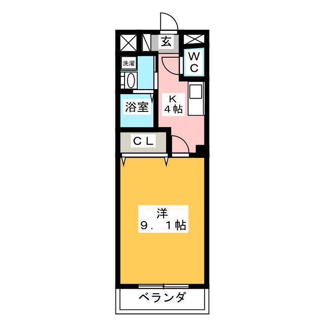 ノース GARDEN A棟(1K/2階)の間取り写真