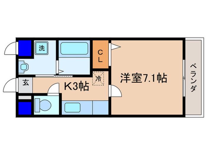 MOMOの樹(1K/2階)の間取り写真