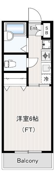 テラマエフラッツ諏訪(1K/4階)の間取り写真