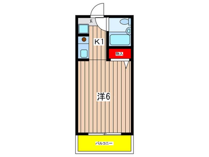 メゾンルミエール日吉(1K/2階)の間取り写真