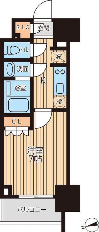 クロスレジデンス蒲田II(1K/6階)の間取り写真