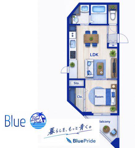 メゾン青空東戸塚(1LDK/6階)の間取り写真