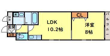 アルビオン 西梅田(1LDK/6階)の間取り写真