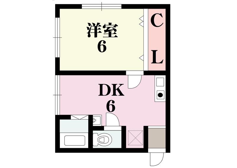 第一ビル(1K/4階)の間取り写真