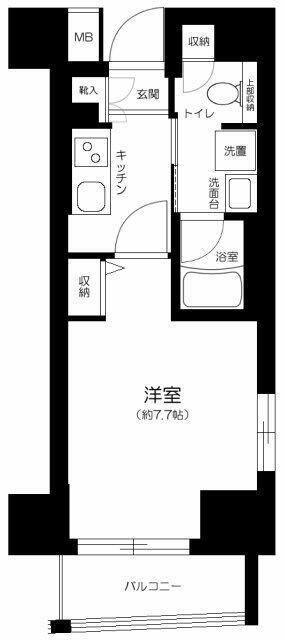 VERXEED KAMEARI(1K/8階)の間取り写真