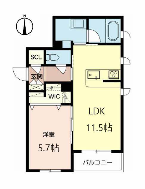 シャーメゾン美登(1LDK/3階)の間取り写真