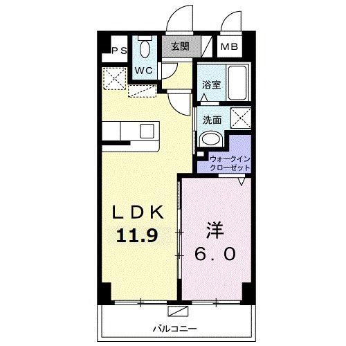 かりゆし プランドールII(1LDK/5階)の間取り写真