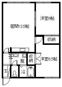 クオリス柴(2LDK/2階)の間取り写真