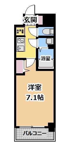 ファステート難波ウエストパーク(1K/3階)の間取り写真